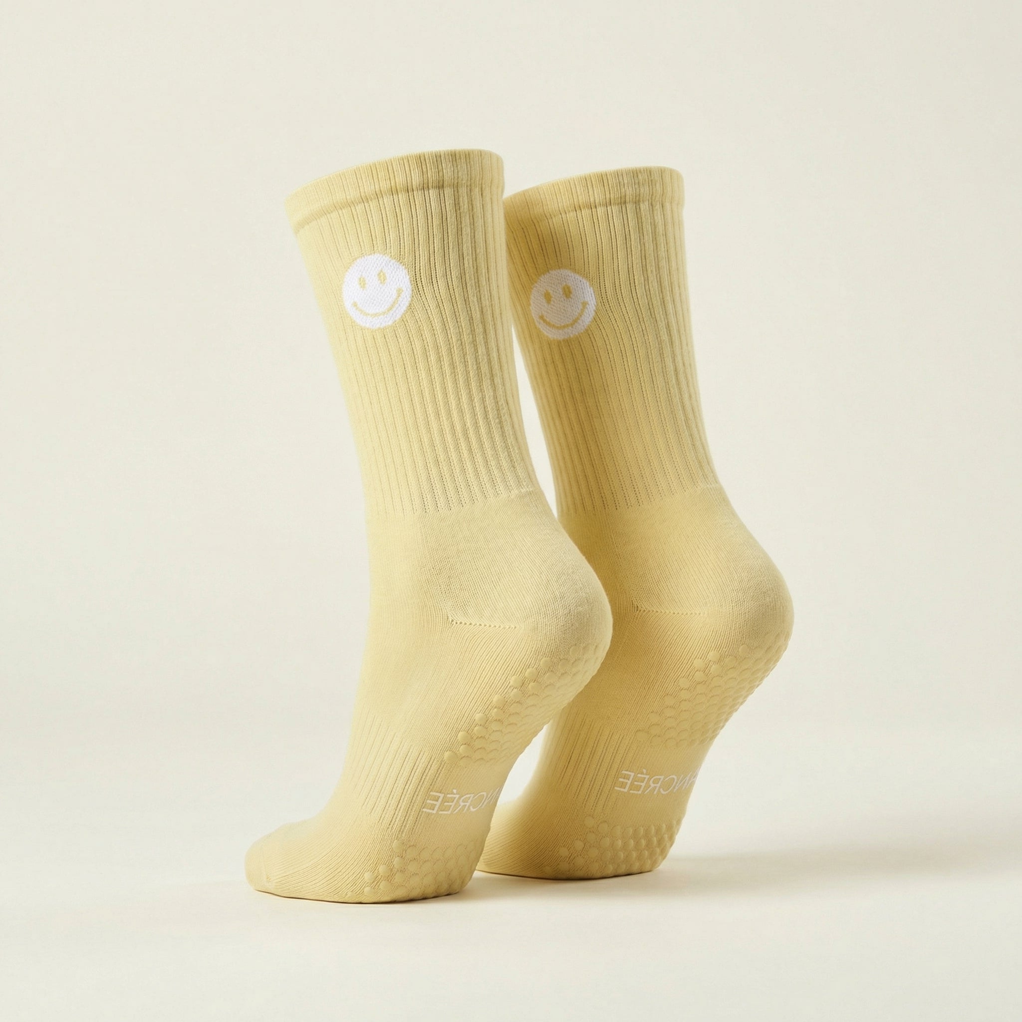 Chaussettes Grip Pilates Jaune – Smiley