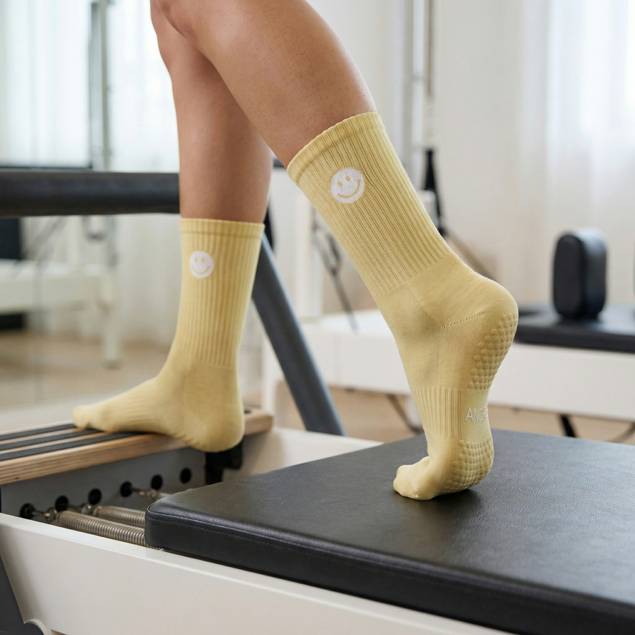 Chaussettes Grip Pilates Jaune – Smiley