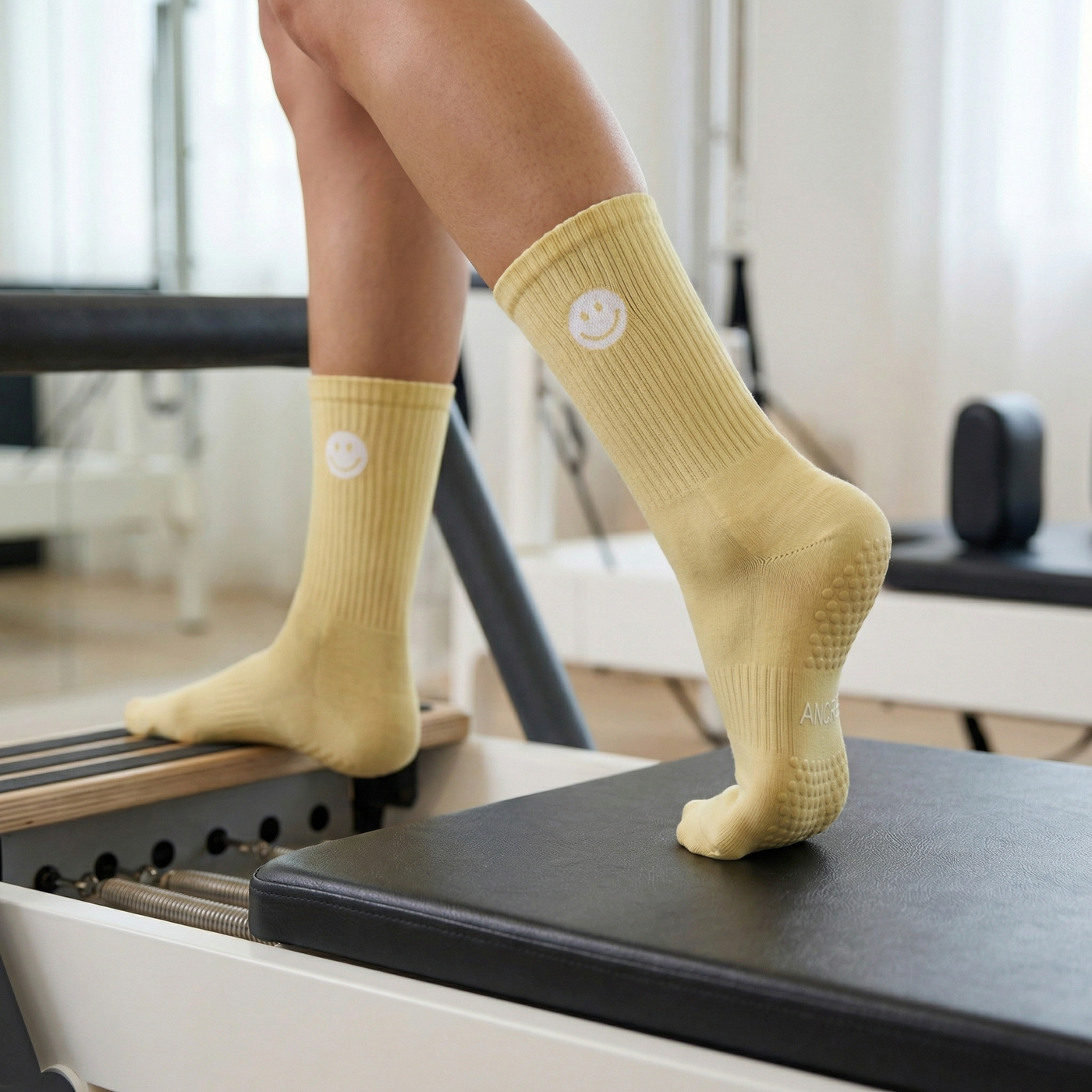 Chaussettes Grip Pilates Jaune – Smiley